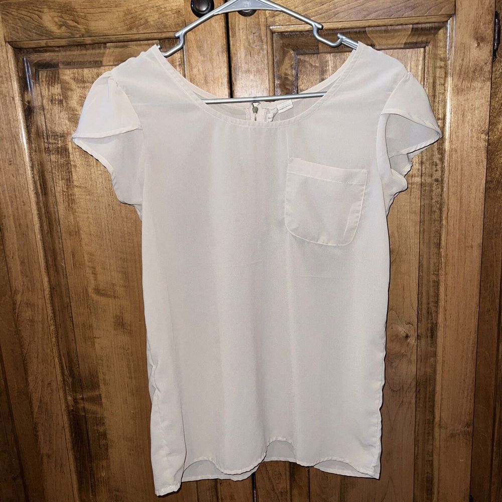 Japna Women Short Sleeve Blouse Small‎ Light Tan